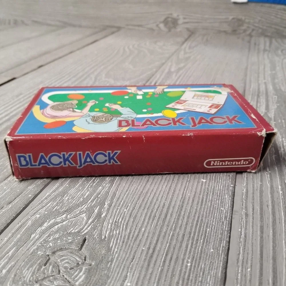 Vintage Nintendo Game & Watch Black Jack Handheld 1985 BJ-60 w/ Box + Manual